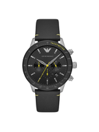 Montre Emporio Armani Mario Chronograph sport détails jaunes