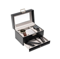 Boîte à Montres 2 Niveaux, 3 Emplacements avec Tiroir - Noir